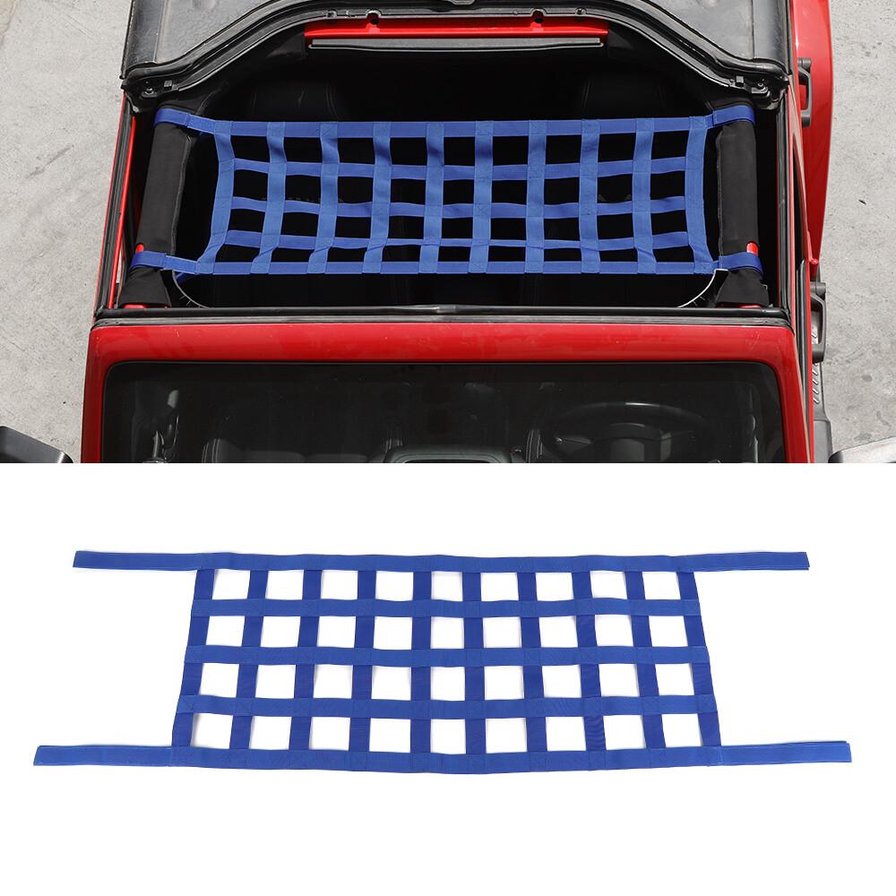 Blue Multifunction Roof Organizer Net Hammock for Jeep Wrangler JK/JL/TJ 1997+