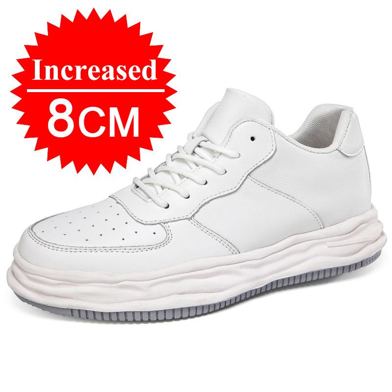 Fashion Men Elevator Shoes 6cm Height Increase Shoes 8cm Invisible Height Increasing Shoes Fashion Low Top Boots Lace Up Sneakers Shoes