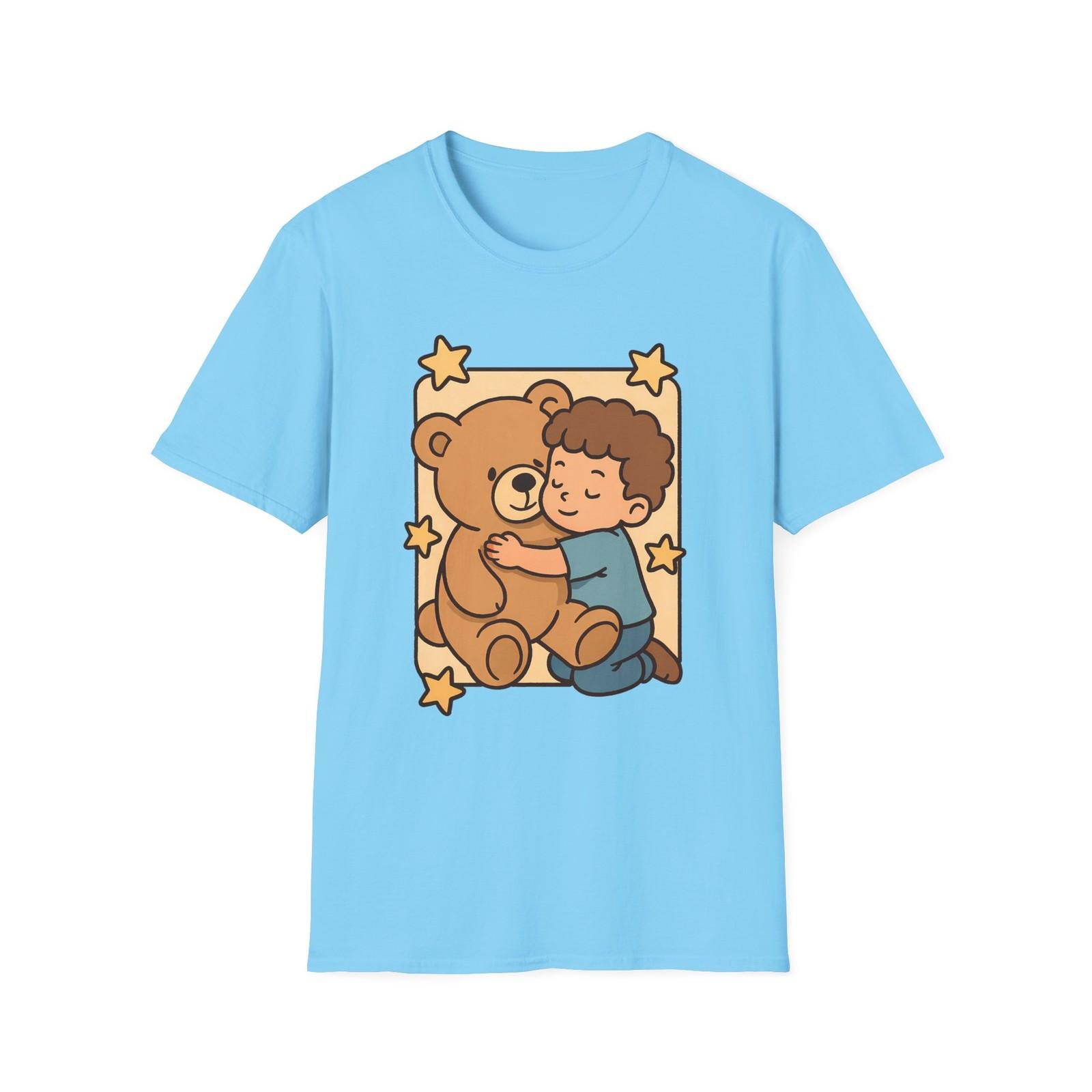 Unisex Softstyle Teddy Bear Hug T-Shirt Mens Womens Tees Top | Whimsical Child, Cute 4XL