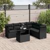 Vidaxl 7-Cz. Garden Lounge Set, With Cushions, Black