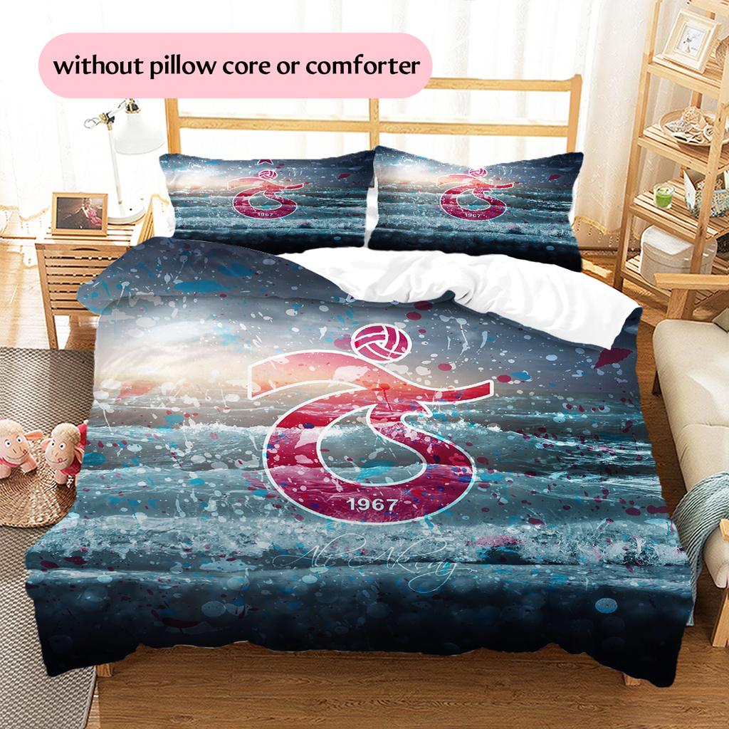 Set Copripiumino Trapuntato con Motivo Trabzonspor Decorazione per la Casa Regalo (1 * copripiumino + 2 * federe senza imbottitura)