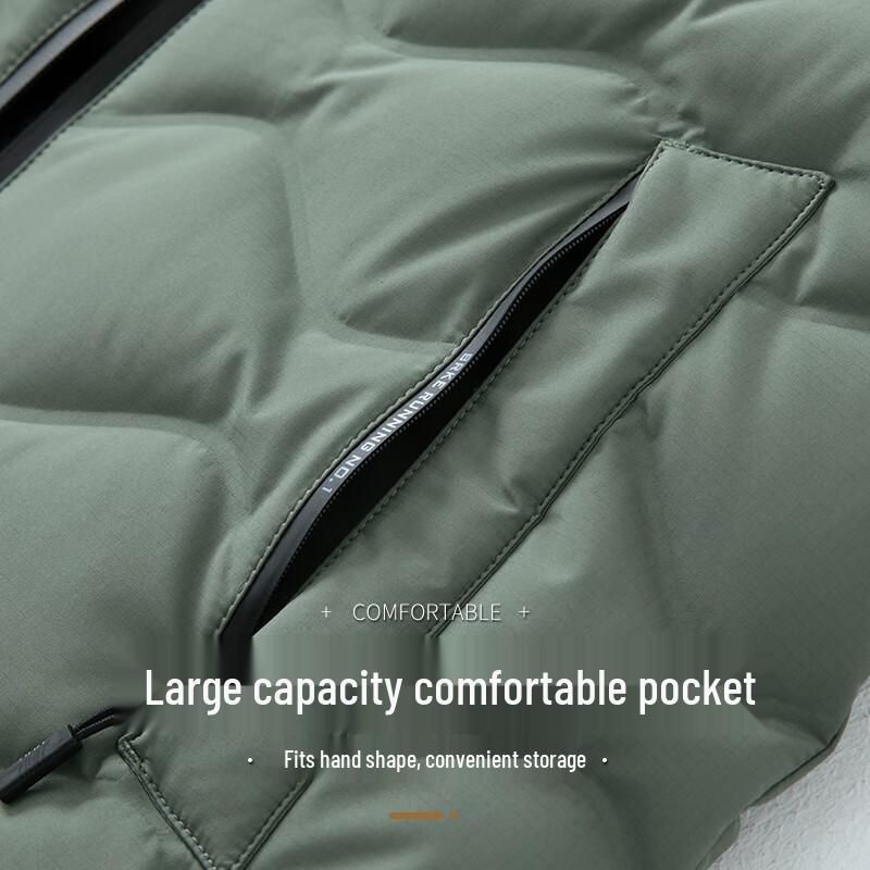 XueZhongFei Unisex Color-Block Stand Collar Down Vest