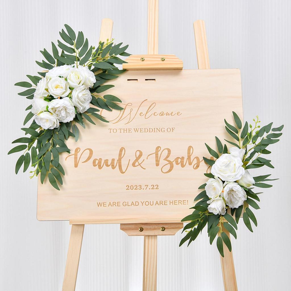 2x Artificial Wedding Arch Flowers Artificial Flowers Swag Set Wedding Welcome