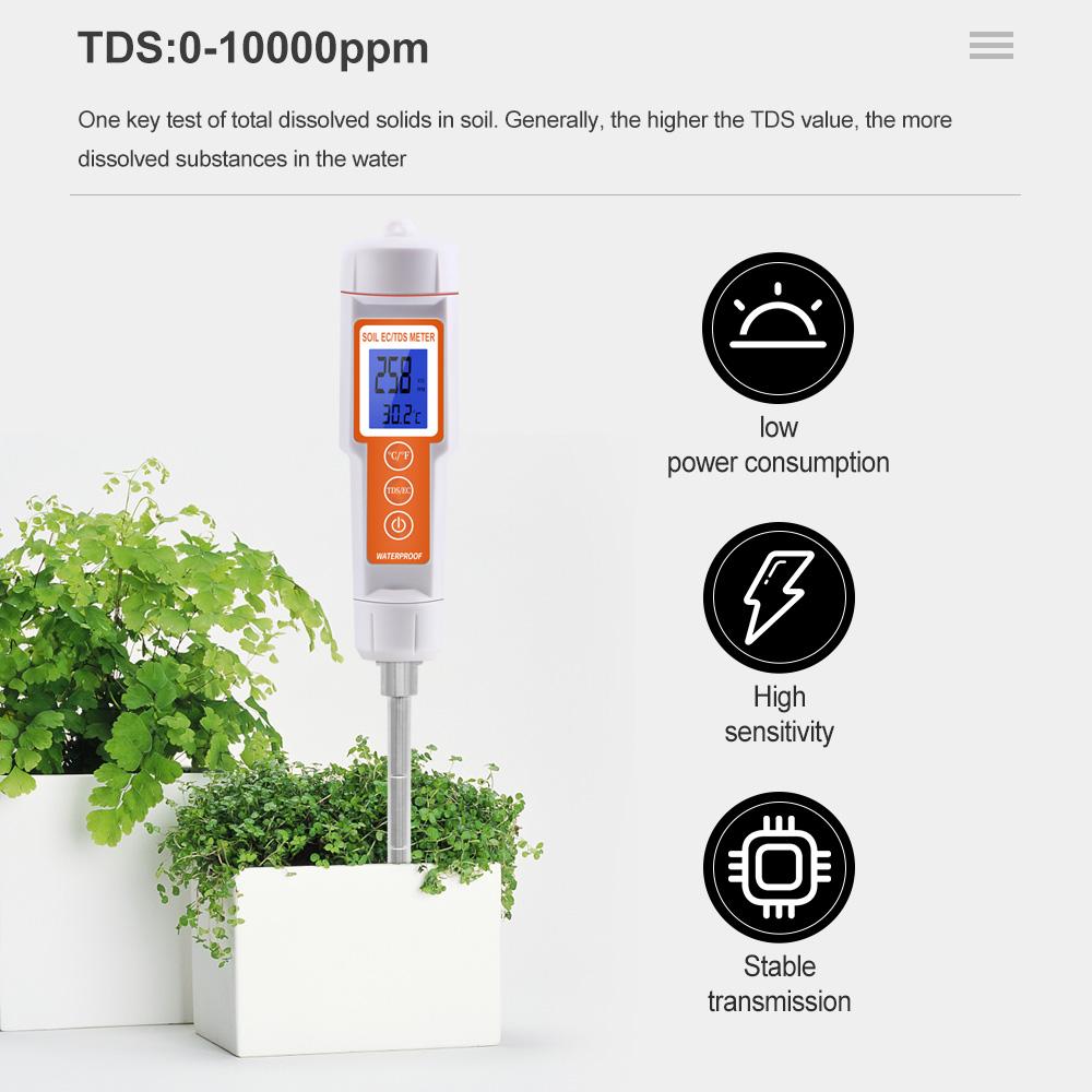 3 In 1 Digital Soil Meter SOIL-661 EC TDS Temperature Soil Tester Plant Crop Soil Quality Detector for Agriculture Garden Farm