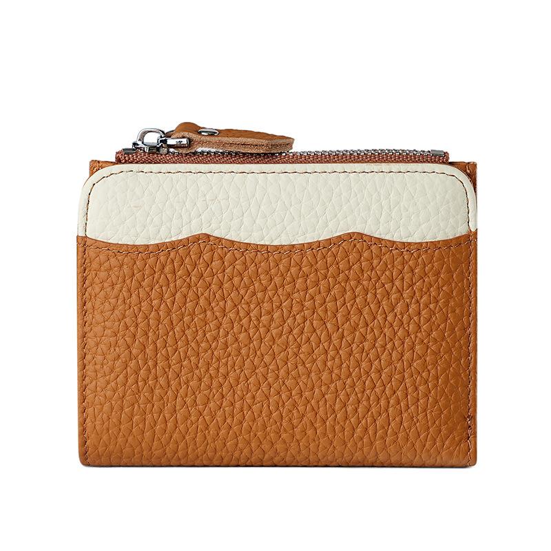 Japan station small wallet women's leather change bag rfid anti-degaussing card clip coin small money bag