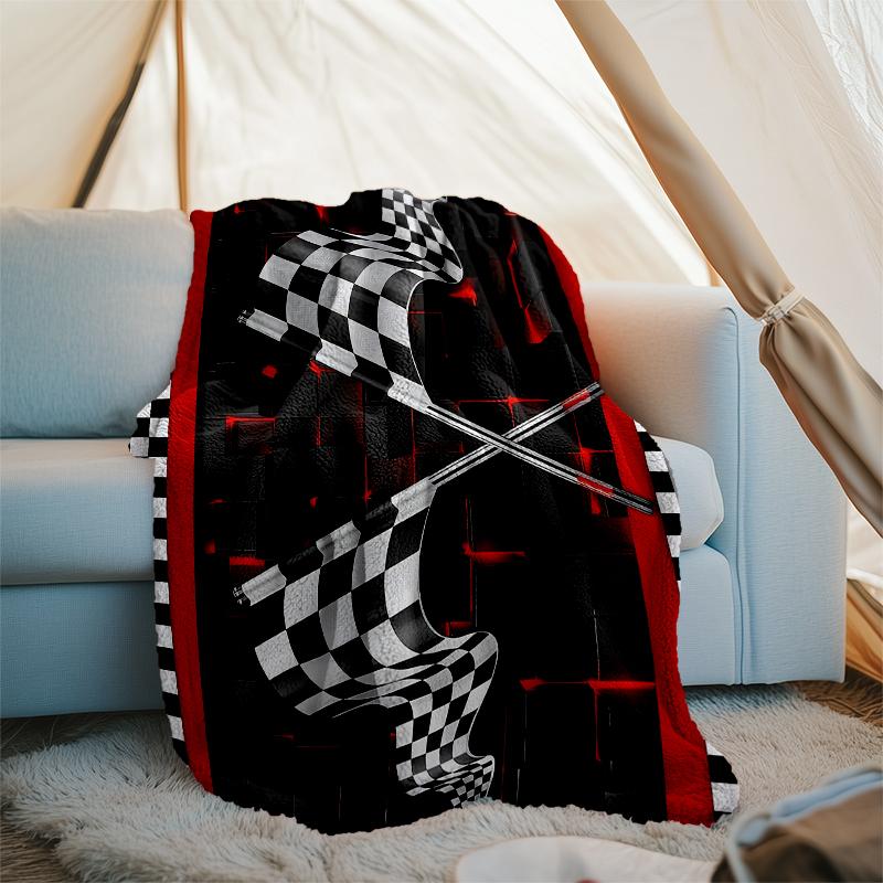 Racing Theme Printed Blanket - Perfect for Couch, Bed, Travel & Outdoor Use | Machine Washable, Cozy & Durable.