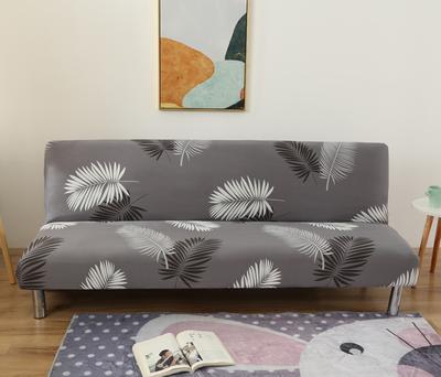 Armless Sofa Cover Futon Slipcover Stretch Spandex Printed Folding Sofa Bed Non-Armrest Couch Furniture Protector Washable Sofa Cover Without Armrests