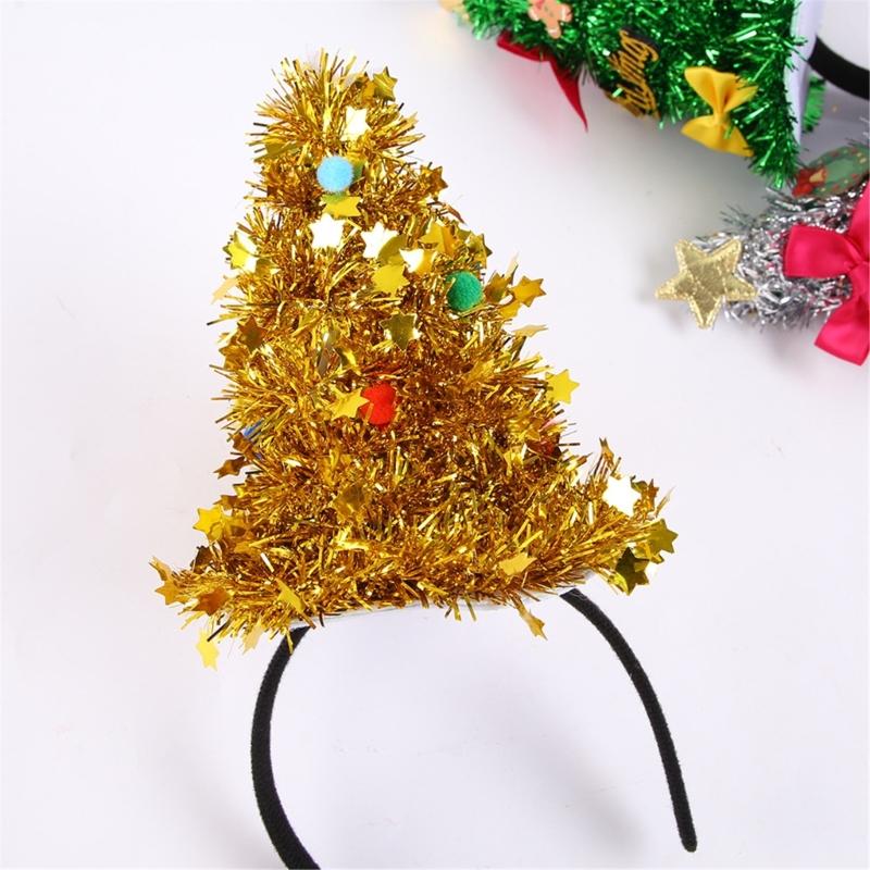 Christmas Photo Hair Accessory Tree Party Wear with Star Ribbon Letter Detail for Adults Kids Holiday Gatherings