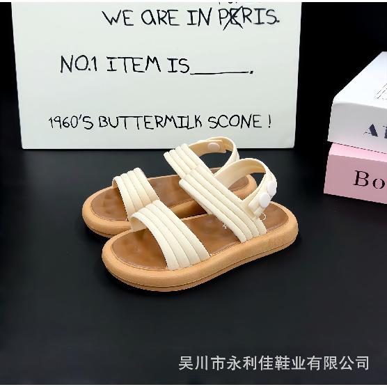Girls' Summer New Soft-Soled Sandals for Young and Older Children with Buckle Closure