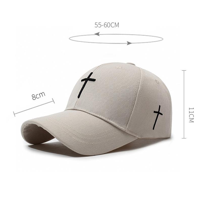 Spring Cross Embroidered Cap Men Women Outdoor Sunshade Baseball Cap