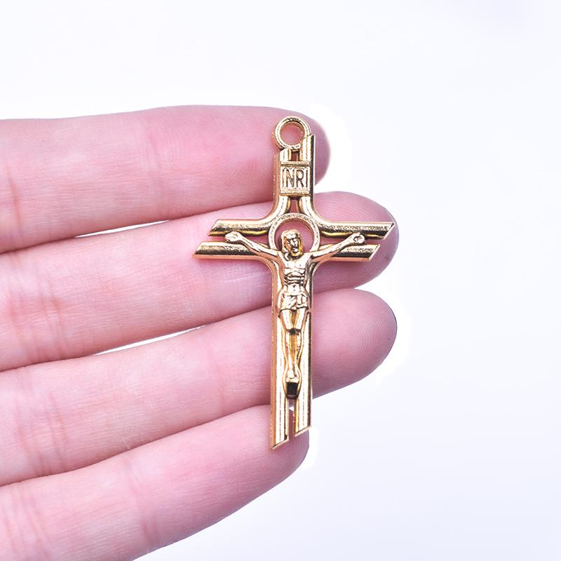 25pcs/Set Lot Vintage Cross Pendant Charms For Jewelry Making Zinc Alloy Jesus Religious Faith Charm Frame Mixed Components