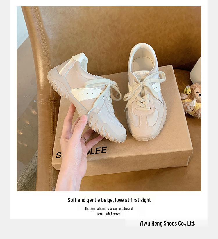 Trauben-Mama 7cm Höhenzunahme Runde Zehenpartie Schnürung Dad Sneakers - Dicke Sohle Lässige Deutsche Trainer