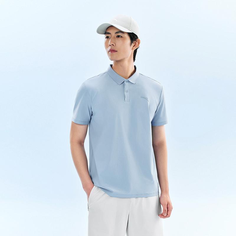 Anta Training Short Sleeve Polo Shirt Summer 2026 Men tops Blue Gray 952627120-3