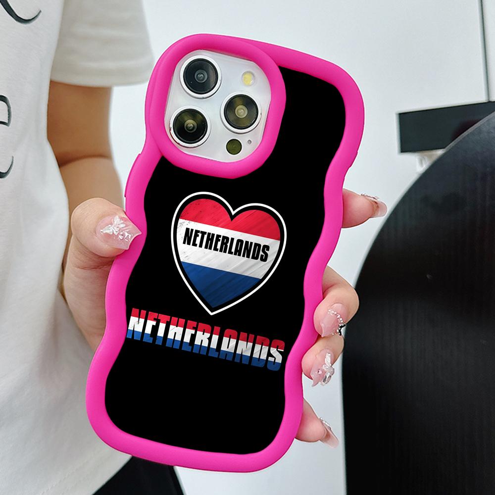 Netherland Dutch Flag Wavy Edge TPU Mobile Phone Case for iPhone 17 16 15 14 13 12 11 Air Pro Max Plus Colorful Cover