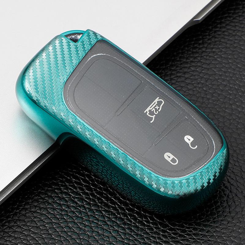 Carbon Fiber Car Key Cover for Jeep Compass & Renegade