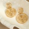 GEMCHIC Women's Gold Plated Stainless Steel Geometric Spiral Earrings Statement Drop Jewelry