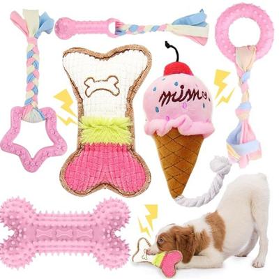 1 Set Giocattoli Masticabili per Animali Domestici, Adatto a Cani Piccoli e Medi, Serie di Giocattoli Masticabili in TPR e Sonori, Giocattoli Interattivi, Set di Giocattoli Sani per l'Addestramento dei Cani