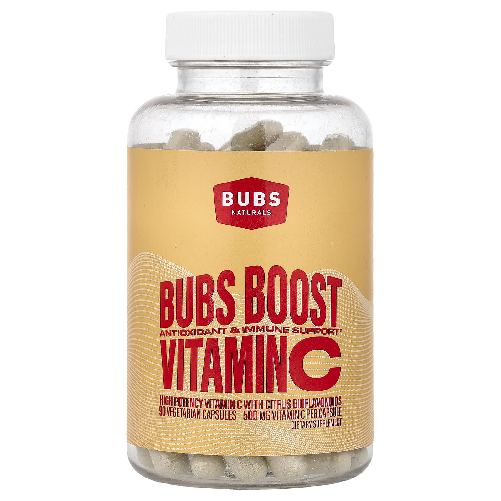 

BUBS Naturals, Bubs Boost, Vitamin C, Veggie Capsules, 90