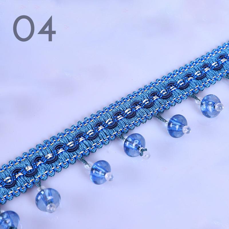 12M European Style Crystal Pumpkin Bead Curtain Fringe Trimming Upholstery DIY Curtain Lace Trim Tassel Sewing Decor Accessories
