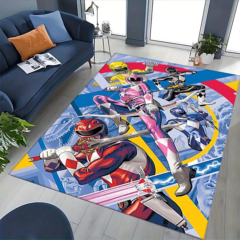 1pc Power Rangers Anime Cartoon Design Office Chair Mat Non-Slip Carpet for Home Decor Living Room Bedroom Game Room Gift All Seasons Universal.Y044