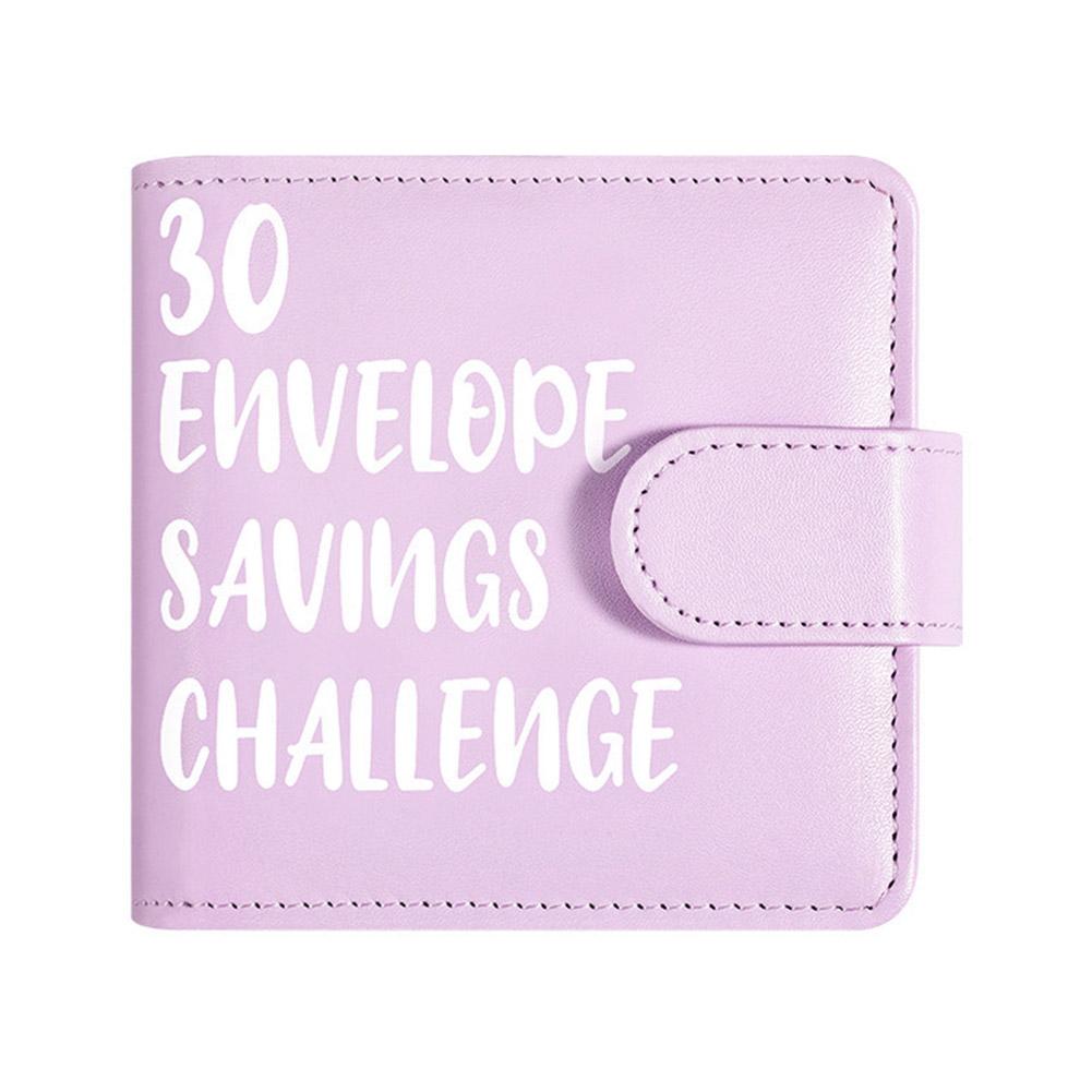 30 Envelope Savings Challenge Binder PU Leather Budget Book for Savings Challenge Waterproof Reusable