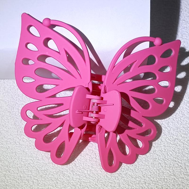 9cm Sweet Women Girl Young Fashion Gift Back Head Clip Hairpin Candy Color Single Layer Hollow Wing Antennae Butterfly Hair Claw