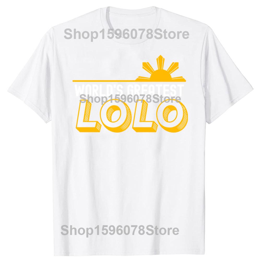 Funny Worlds Greatest Lolo Filipino T Shirts Cotton Streetwear Short Sleeve Mens Fashion Casual Loose Oversized T Shirt