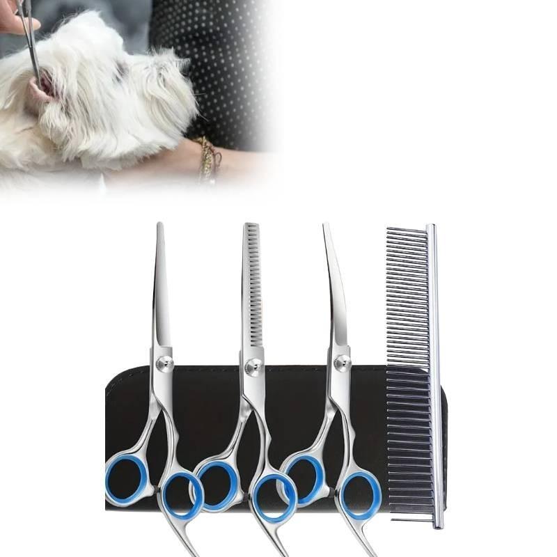 Professional 6 Inch Pet Grooming Scissors Set With Stainless Steel Tools And Accessories