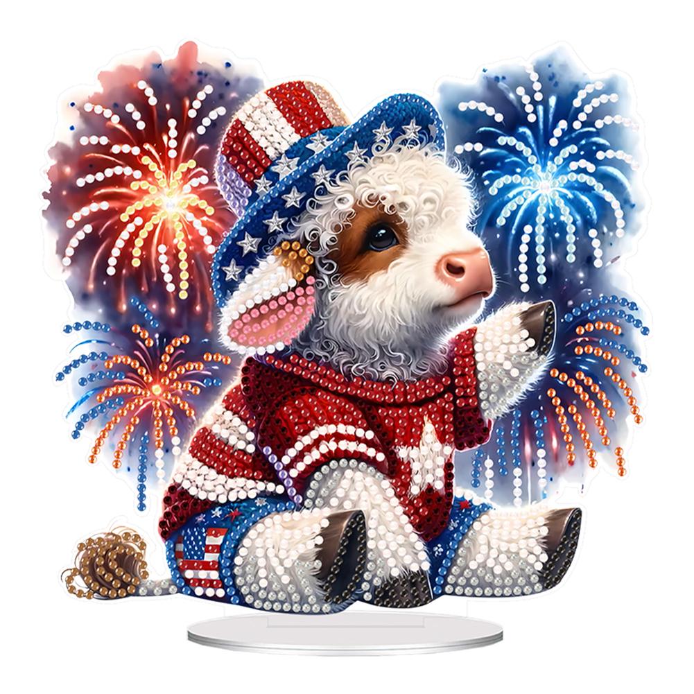 Acrylic Cartoon Animal Diamond Painting Tabletop Ornaments Kit Lamp Diamond Painting Desktop Ornaments Kit for Home Office Decor