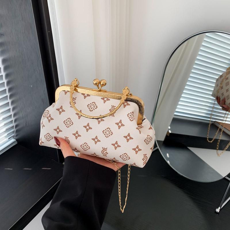 Personalized Clip-On Small Square Bag, Fashion Handbag, Foreign Style Printing Chain, Shoulder Bag, Messenger Bag, Women'S Bag.