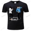 Male Black Tshirts  Cotton Print Mens Summer Oneck Tees Mens Pulp Fiction Dance Short Sleeve Tshirts Euro Size