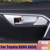 Carbon Car Interior Door Handle Bowl Frame Cover Trim Stickers For Toyota RAV4      2024 XA50 Accessories