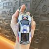 Opening Door Racing Car Keychain Kids Mini Pull-back Graffiti Sports Car Toy Key Ring