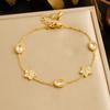Gold Flower Zircon Bracelet Delicate Link Chain Bracelet for Women Elegant Daily Jewelry