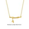 Punk Fashion Clavicle Bamboo Plant Charm Pendant Female Gold Color Stainless Steel Choker Necklace Chain for Women Jewelry Gift