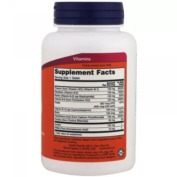 Now Foods - Vitamin B-100 S.R. (B-Complex),  100 TABS