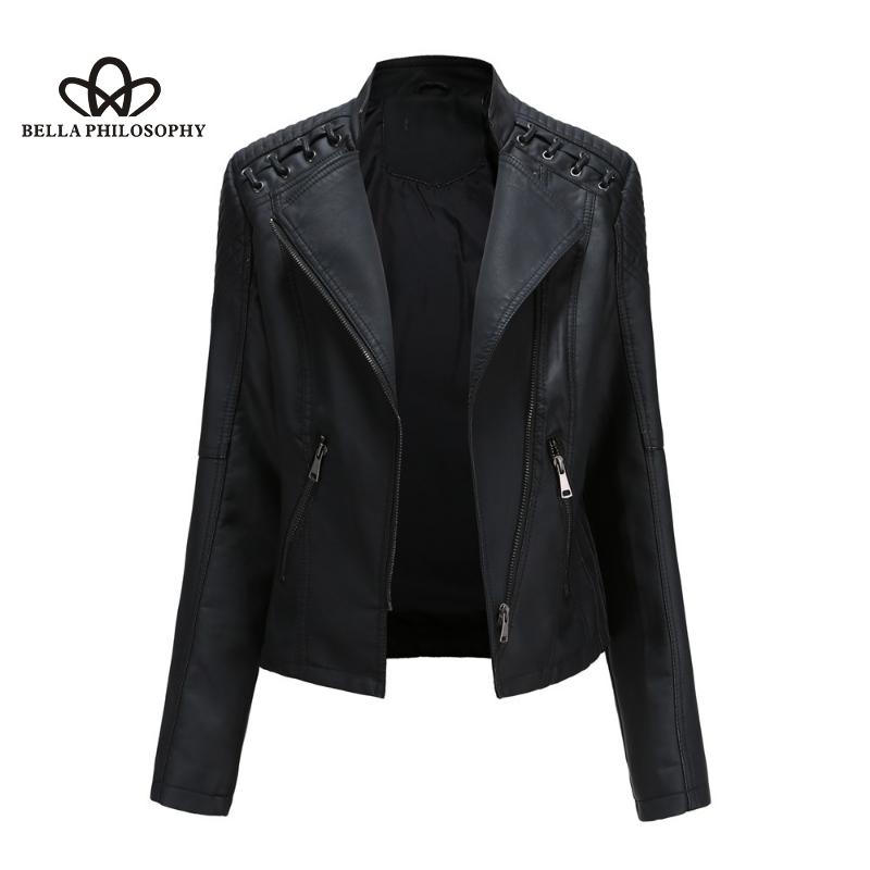 Новая весенне-осенняя женская короткая куртка из искусственной кожи, женская байкерская одежда S чёрный