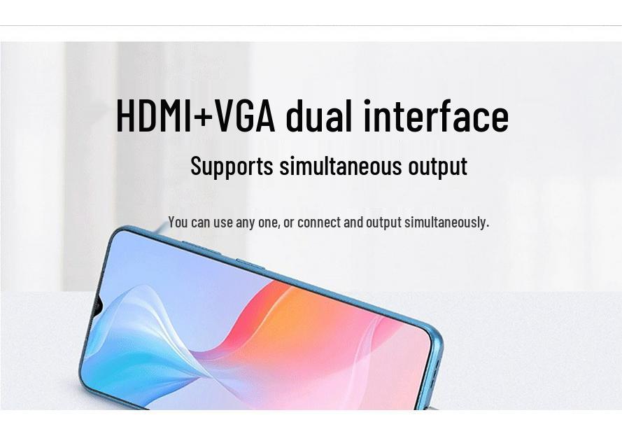 USB-C To HDMI & VGA Dual Display 4K Adapter