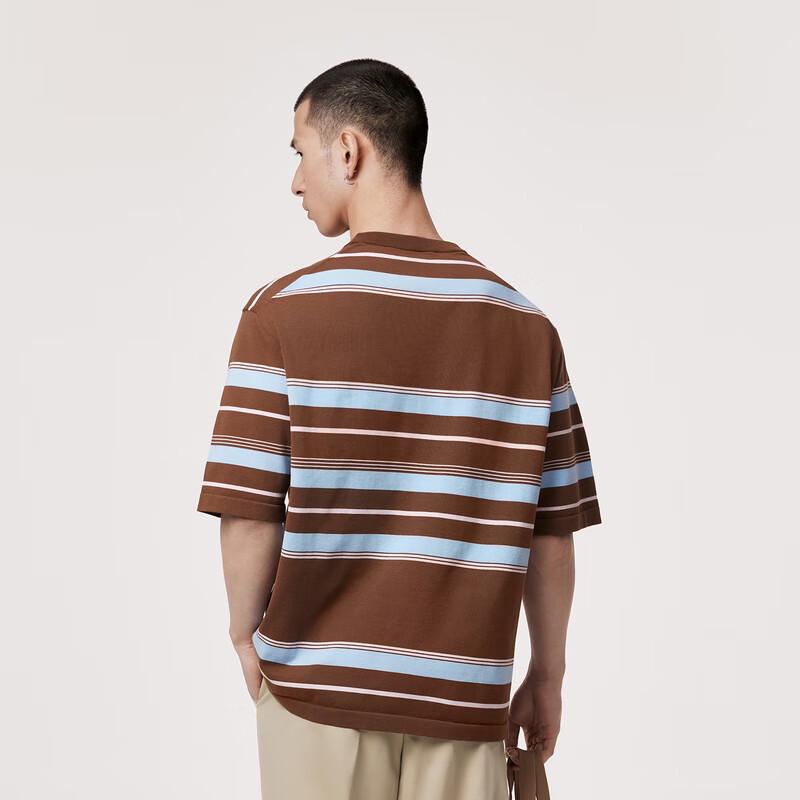 Men's 2024 Spring Striped Short Sleeve Knit Shirt