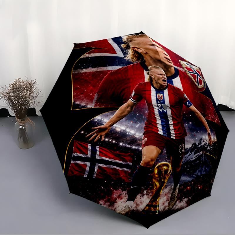 1pc H-Haaland Umbrella, Sun Protection, And UV Shielding. It Has Eight Sturdy Ribs for Outdoor Use And Perfect As a Holiday Gift
