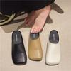 Dongdaemun niche baotou half slippers women's outer wear 2024 summer new one-pedal lazy square head muller shoes