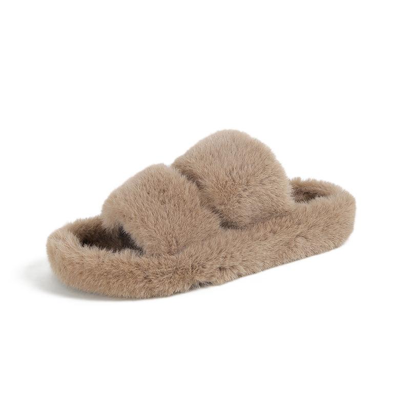 TX-1 fleece thick-bottomed flat-bottomed one-word fairy fluffy slippers outer wear female spring and autumn new models