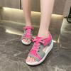 Muffin fish mouth sandals women's summer hollow breathable lace-up sports and leisure shoes platform rocking shoes