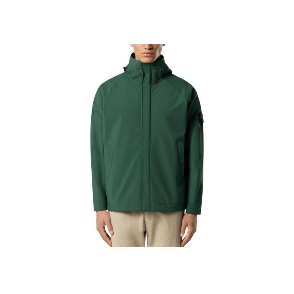 Stone Island Logo Hooded Long Sleeve Zip Parka Men outerwear K2S15Q100010S0B22V005E