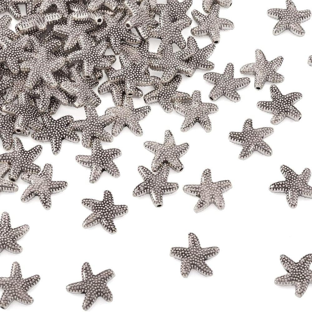 

Золотые, серебряные бусины-разделители в форме морской звезды, металлические подвески из сплава океана, подвески ручной работы для любителей ремесел