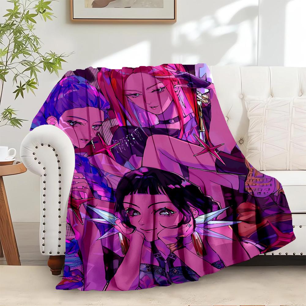K-POP Anime Dívčí Skupina Čtyři Roční Období Měkká Teplá Přikrývka Celoroční Silně Pletená Polyesterová Přehoz na Postel, Kempování, Cestování Perfektní Dárek