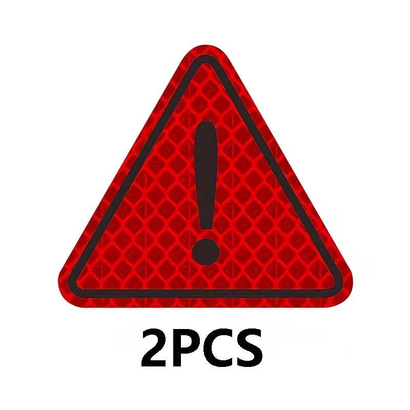 2/4pcs Triangle Warning Reflection Sticker, Safety Warning Sticker, Suitable for Motorcycles, Bicycles, And Outdoor Use