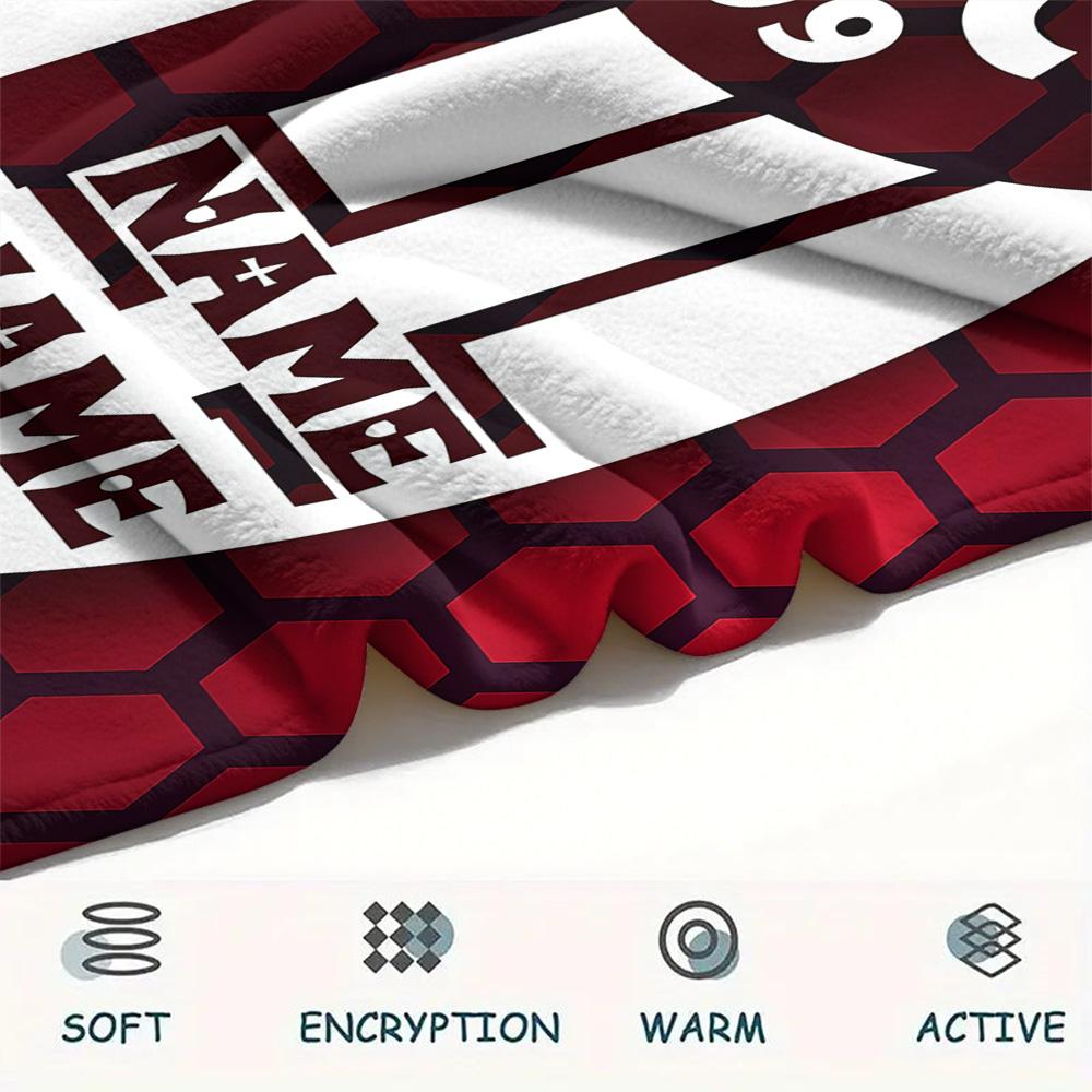 1PC Bologna Fc Custom Name Patterned Flannel Blanket Suitable For All Seasons For Home Decor Warmth And Comfort Gifts Holiday Present