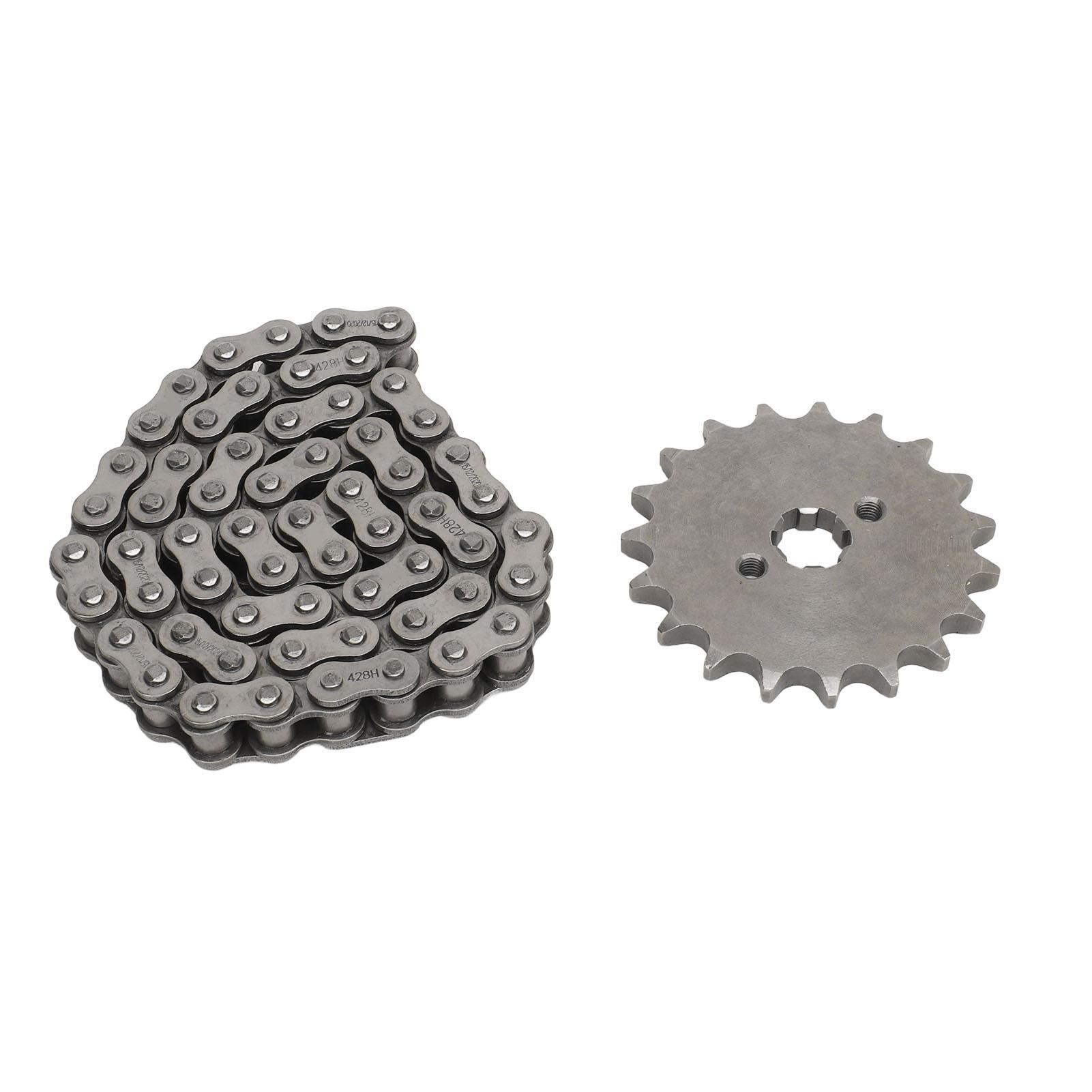 

428 19T 17mm Sprocket with 428 60 Links Chain Steel High Toughness for 50cc250cc Metal Motorcycle