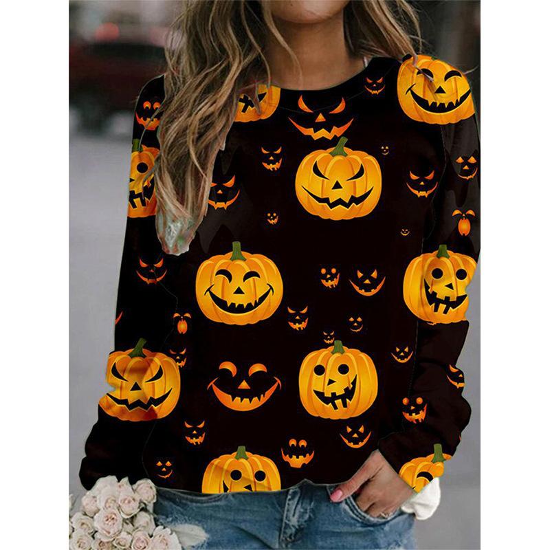 Shoulder sleeves for spring autumn comfortable and fashionable simple and loose 3D digital printed women's clothing Pullovers & Long Sleeves